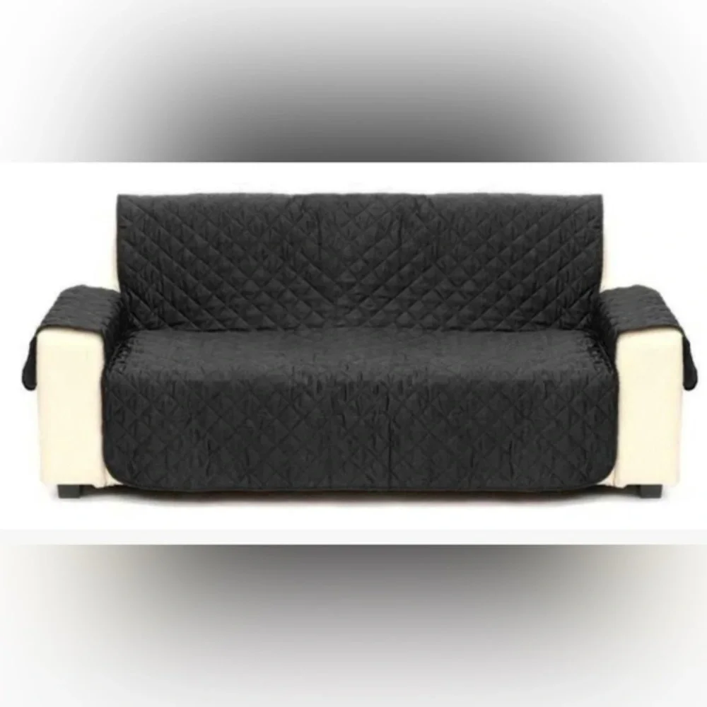Aqua Dry - Reversible Water Resistant SOFA Protector / Black & Gray/ 3 seater